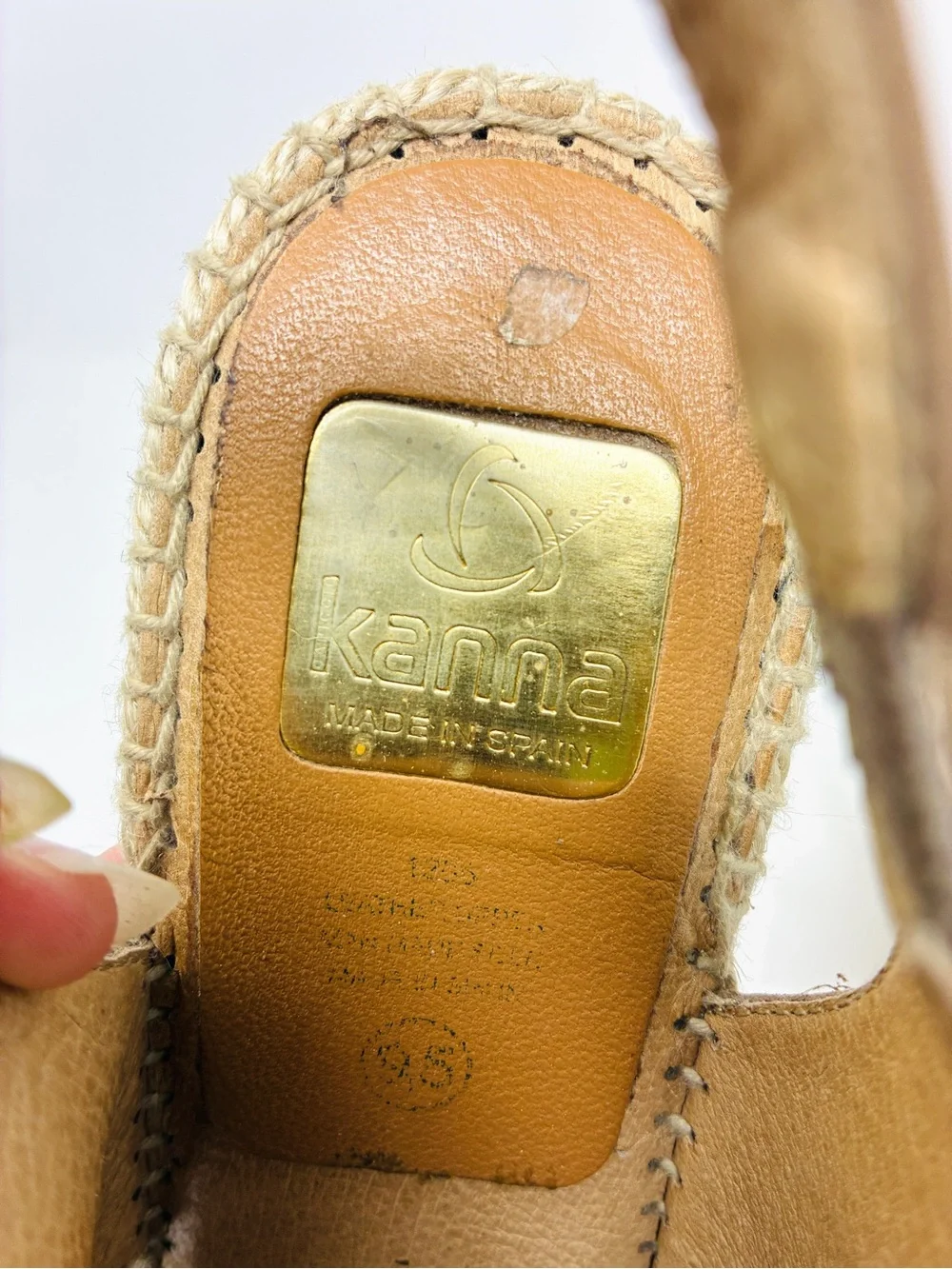 Kanna Women's Tan Espadrille Wedge Sandals - Comfortable Genuine Suede 9.5